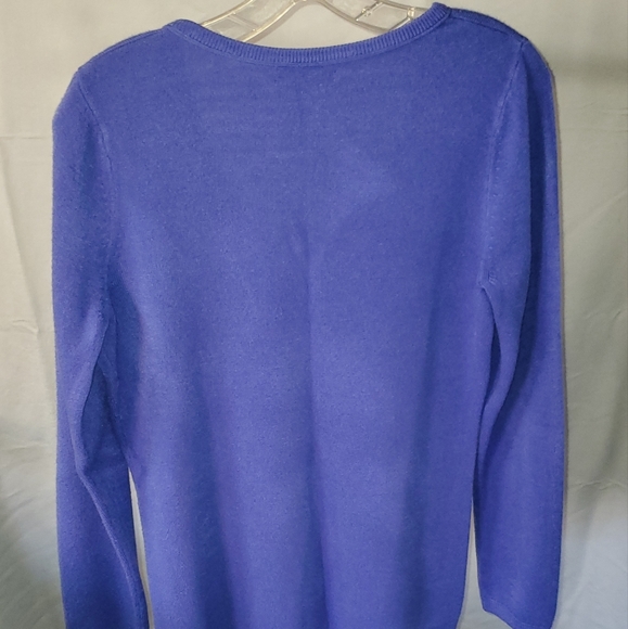 New York and Company Blue V-Neck Sweater - Picture 2 of 2